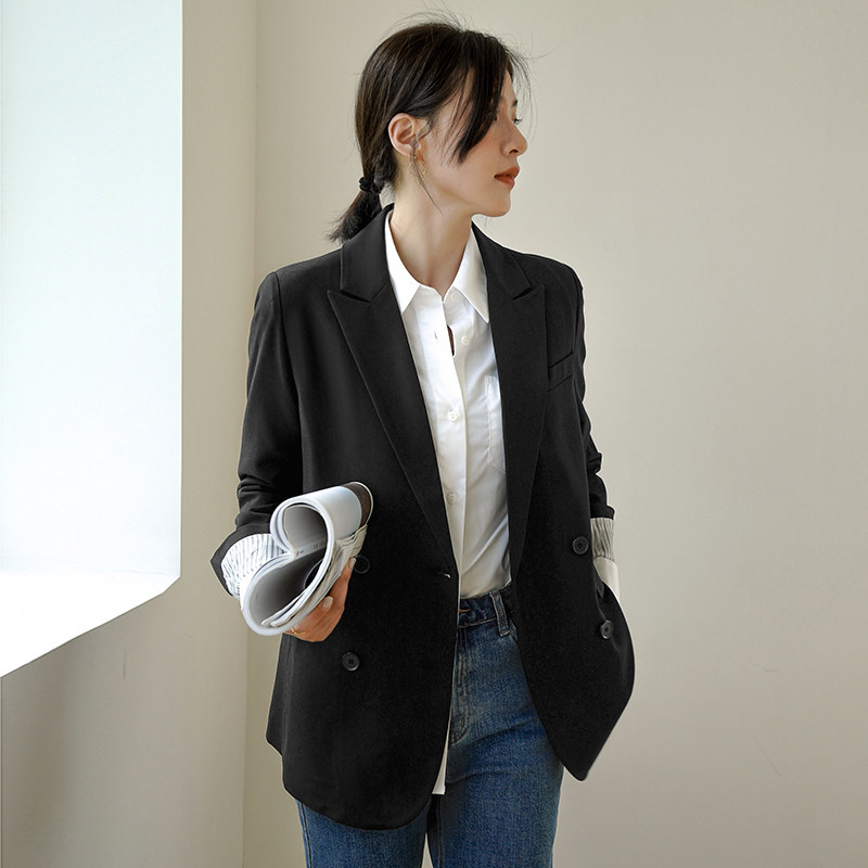 外套2021新款春秋季气质宽松小西服 素典西装