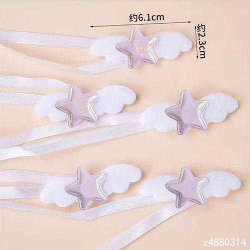 金色星星翅膀丝带布丁杯玻璃瓶绑带小宝宝周岁生日甜品台吸管插件 - 图3