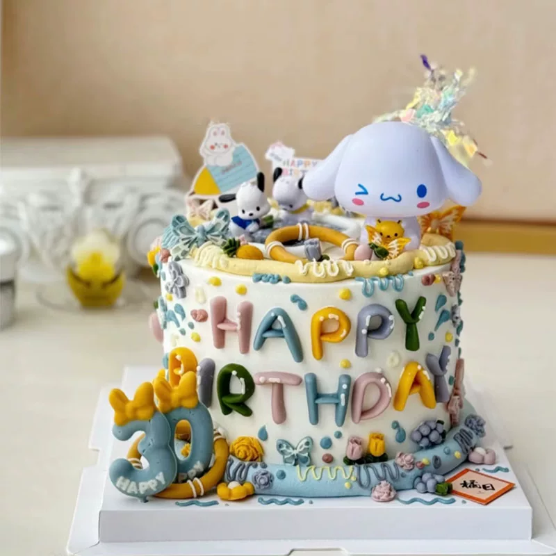 Net red cartoon KT Cat Jade Gui Dog Melati Crico Mipanga Lingna Princess Birthday Cake Decoration Swing