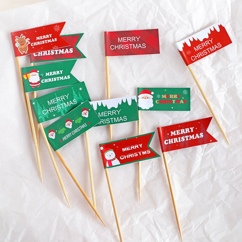 2025圣诞节蛋糕装饰插旗ins风小熊圣诞老人小旗红绿拱门节日插牌,淘宝优惠券,粉丝福利购,淘宝优惠卷