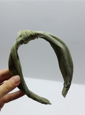 发箍棉欧美时尚简约抹茶绿晕染
