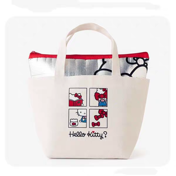 日单杂志附录款可爱卡通HelloKitty帆布手提包收纳包便当包,淘宝优惠券,粉丝福利购,淘宝优惠卷