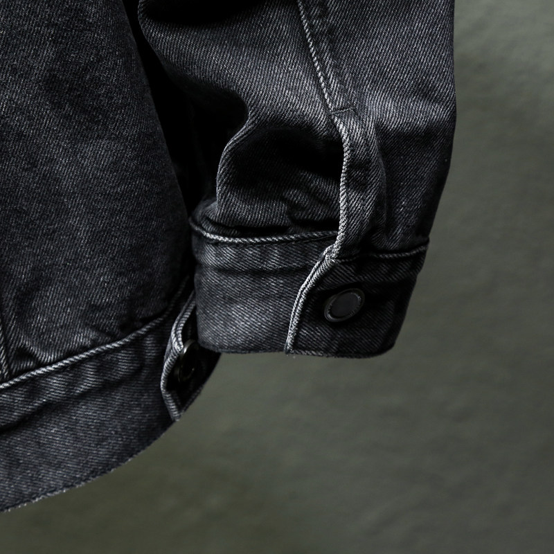冬季黑色牛仔外套男士连帽夹克加厚棉衣宽松休闲百搭工装上衣流行,淘宝优惠券,粉丝福利购,淘宝优惠卷