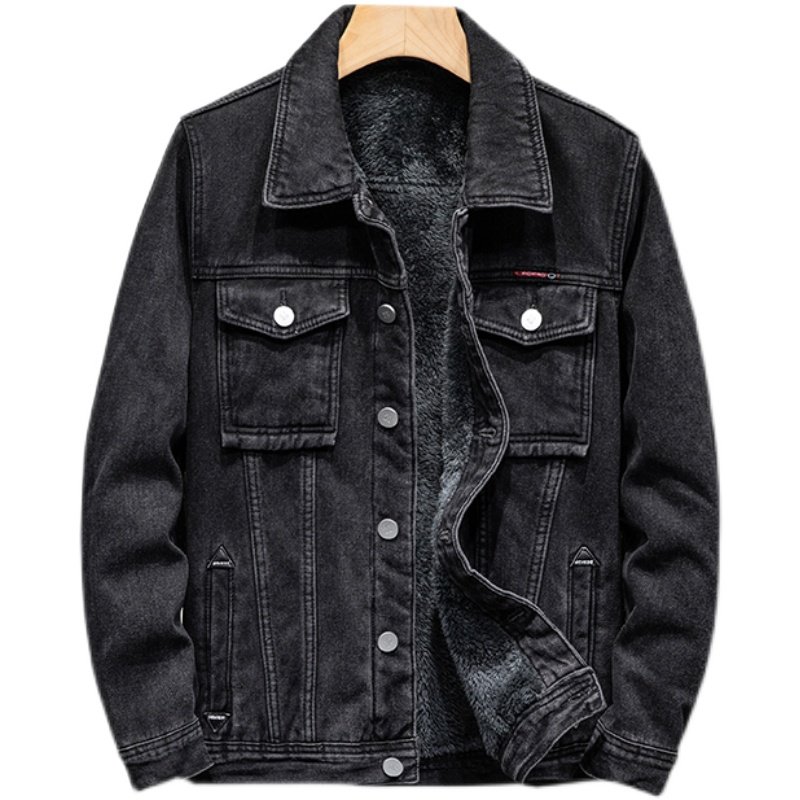秋冬季牛仔外套男加绒加厚宽松百搭潮流青年大码帅气保暖休闲夹克,淘宝优惠券,粉丝福利购,淘宝优惠卷