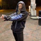 Ретро толстовка с капюшоном для отдыха, куртка с молнией, осенний кардиган, в американском стиле