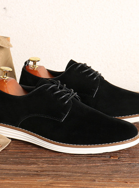 英伦复古皮鞋男低帮系带休闲板鞋