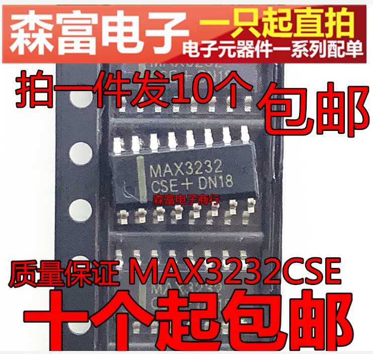 Produktbild von 10x MAX3232CSE RS-232 IC – SOP-16, 3–5,5V – Multikanal-Leitungscontroller Für Serielle Schnittstellen