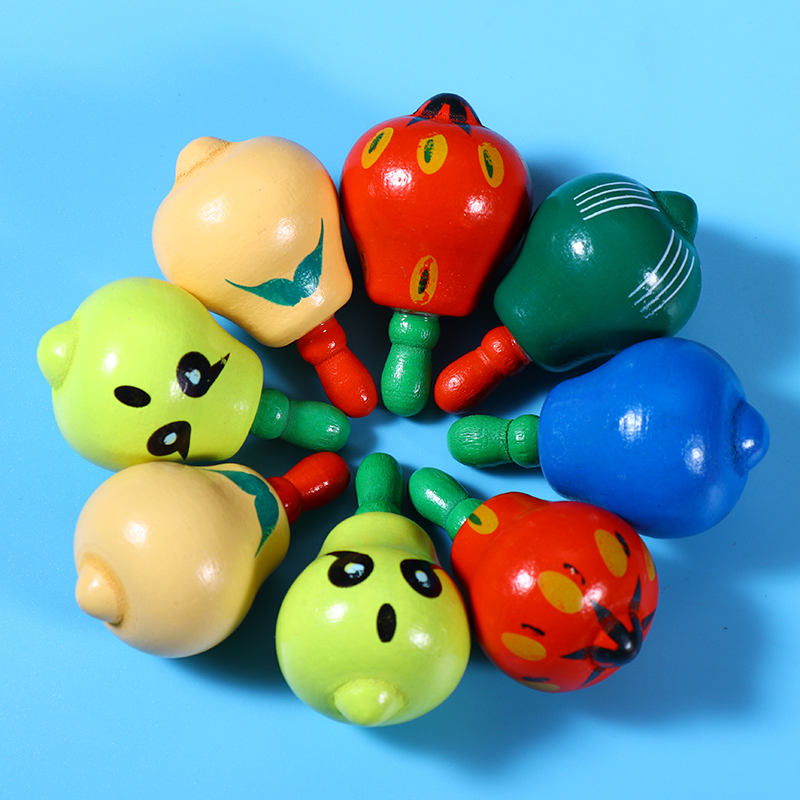 水果小陀螺儿童手指旋转宝宝益智早教木制玩具幼儿园礼品小学生 - 图0