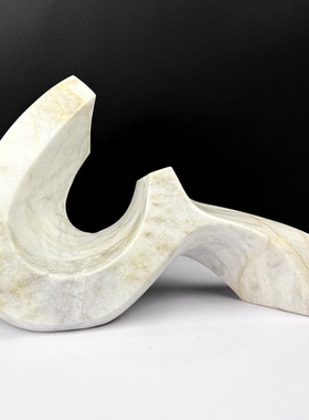 现代极简天然大理石手工雕刻石材高端雕塑样板间酒店小众石材雕塑