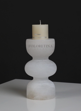 现代轻奢简约西班牙进口云石钟表摆件样板间床头柜书房座钟烛台装