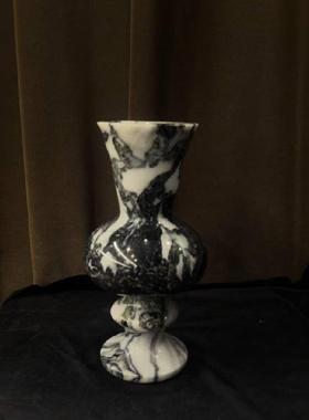 中古风冷翡翠天然大理石几何创意花器样板间售楼处天然石材花瓶