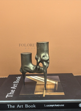 中古风复古高级烛台摆件样板间轻奢简约餐桌茶几台面蜡烛台装饰品