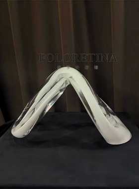 交叉扭转摆件玻璃现代轻奢