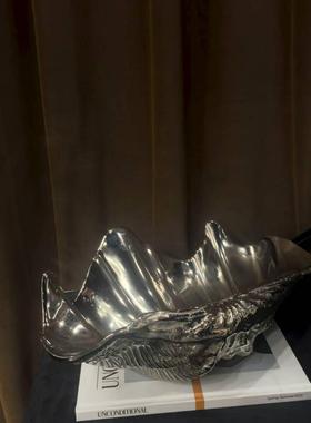 复古风中古风印度进口异形金属贝壳果盘样板间售楼处少众果盘摆设