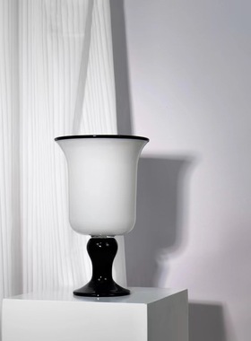 中古风手工艺术玻璃几何创意花器复古风样板间客厅疏离花瓶装饰品