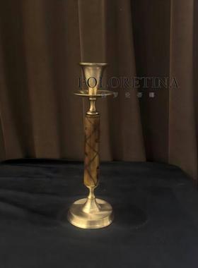 法式复古黄铜烛台摆件