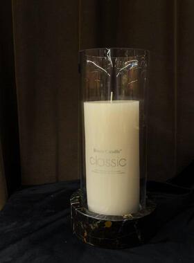 现代简约玻璃大理石艺术花器轻奢样板间餐桌台面花器烛台组合摆设