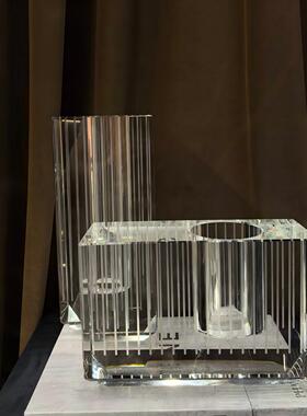 现代简约高端水晶透明花器摆设样板间售楼处客厅高端少众创意花瓶