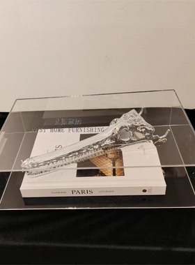 现代轻奢复古欧式鳄鱼头装饰品摆件样板间茶几亚克力组合动物摆设