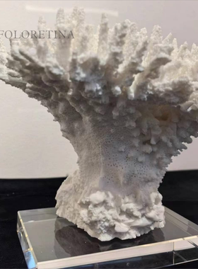 现代轻奢简约仿真树脂珊瑚景观组合摆件样板间客厅书房软装陈设品