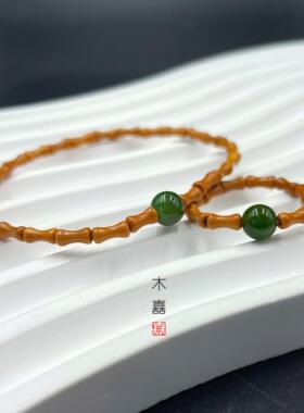 橄榄核竹节新中式文玩戒指手串