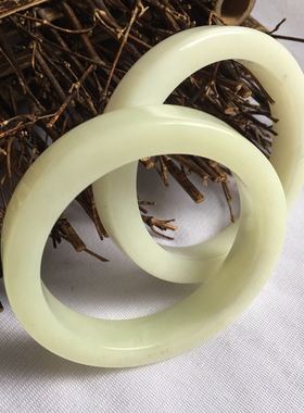 纯白色韩版方镯女款天然岫玉