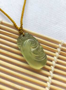 挂件如意项链坠天然岫玉