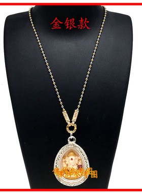 保色电镀泰国微镶钻钛钢佛牌链子