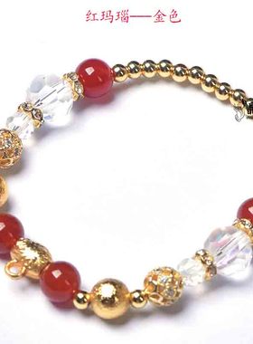 泰国佛牌水晶玛瑙手串挂环佛天然手链男女手环日韩宝石情侣款礼物