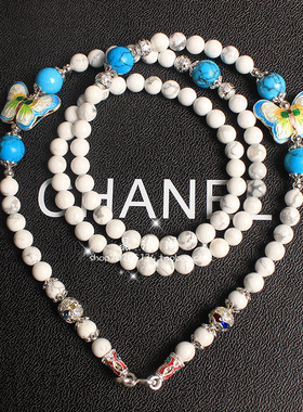 佛牌链蝴蝶白色水晶时尚饰品包邮