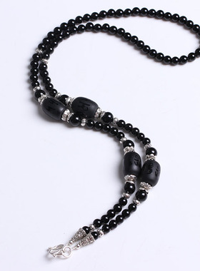 男士黑玛瑙泰国水晶佛牌链子包邮