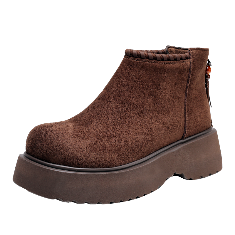 厚底圆头勃肯鞋女2025新款冬季加绒棉鞋学生百搭软底保暖短靴防滑,淘宝优惠券,粉丝福利购,淘宝优惠卷