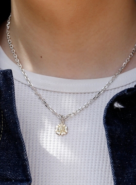 925银18k金Flower花朵吊坠