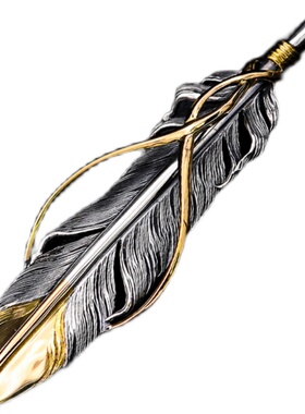 HorizonBlue金银绕线羽毛项坠