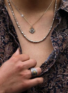 HorizonBlue925银18k金戒指