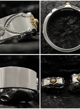 925银18k金太阳神戒指