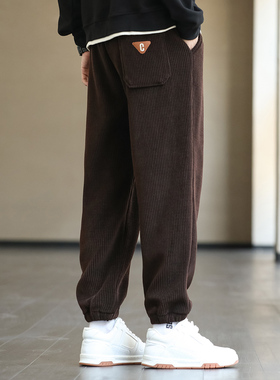 New Men's Sweatpants Baggy Joggers Fashion Corduroy Hip Hop