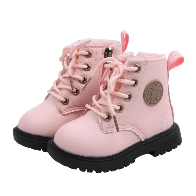 2022 Autumn/Winter Children Boots Boys Girls Leather Snow Bo - 图3