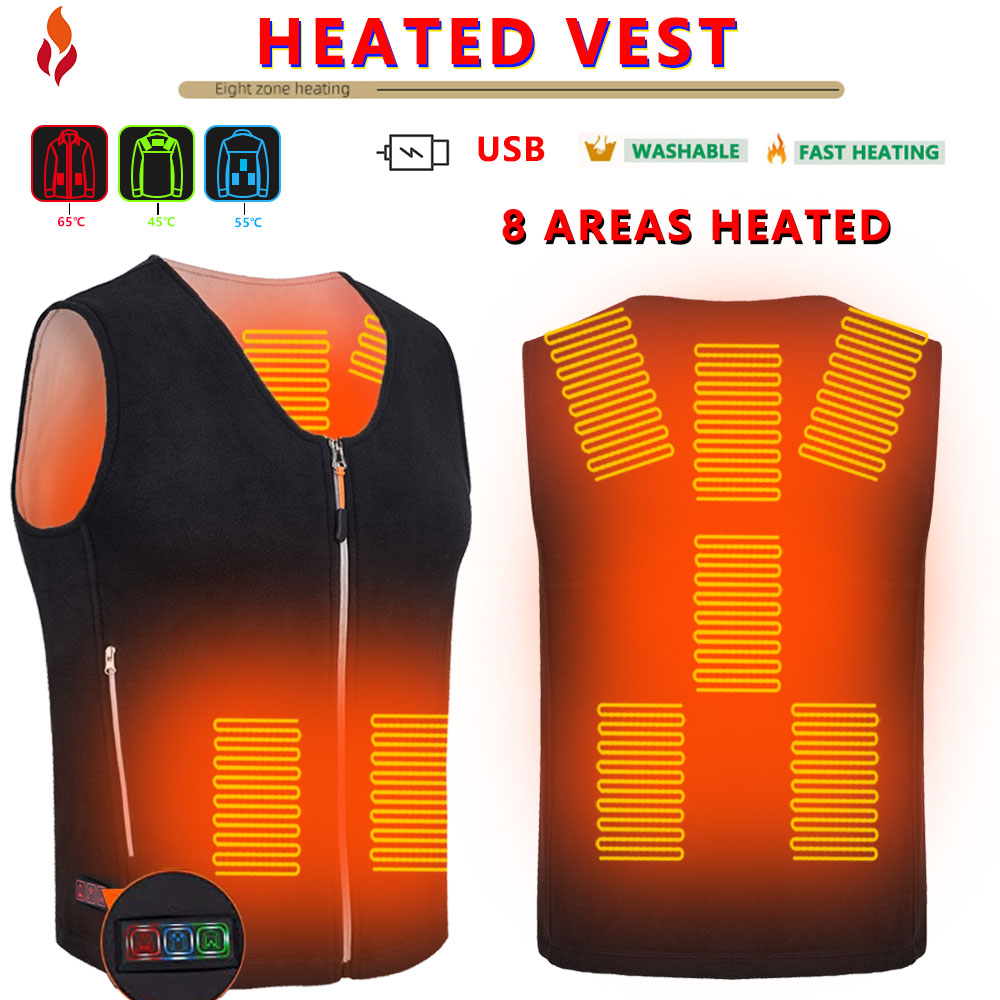 Winter Heated Vest Warm men USB Areas Heated Electric Heati - 图0