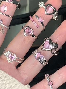 kad?nlar i?in bts pembe kristal a?k kalp a??k halka Wedding