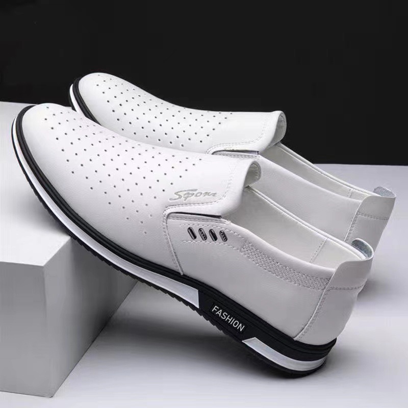 Brand New Fashion Men Loafers Men Leather Casual Shoes High - 图0