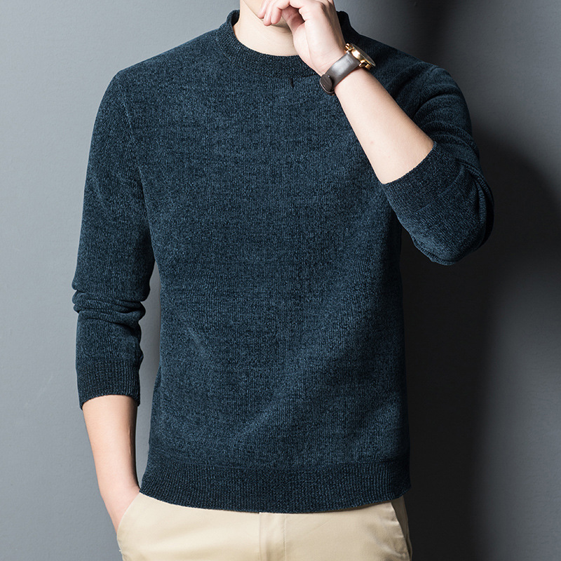 Autumn Winter Boutique Pullover Sweater Men Loose Bottoming - 图2