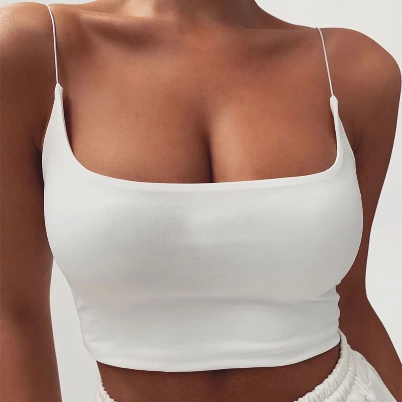 Womens Summer Camis Tanks Tops Sleeveless Cotton Bustier Unp - 图1