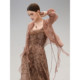COCOBELLA ເສື້ອຢືດ chiffon ruffled ໄຫມ