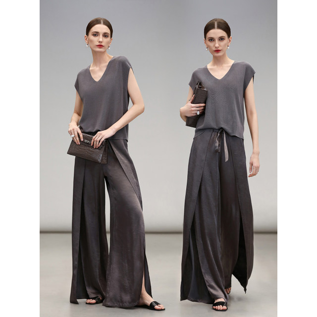 ໂສ້ງຂາກວ້າງຂອງ COCOBELLA Satin Satin