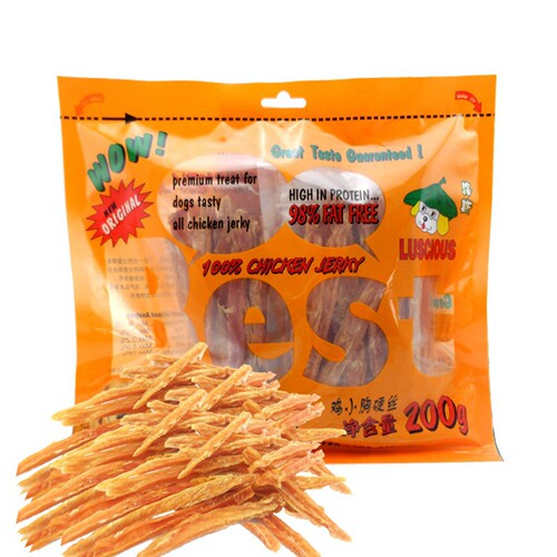 路斯200g宠物狗狗零食品鸡肉硬丝 鸡小胸硬丝 肉条 软丝翅膀钙骨 - 图0