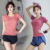 Trang phục thể thao giản dị nữ 2019 hè mới tập gym chuyên nghiệp Hàn Quốc quần áo ngắn tay chạy bộ cổ tích yoga - Thể thao sau bộ adidas nam Thể thao sau