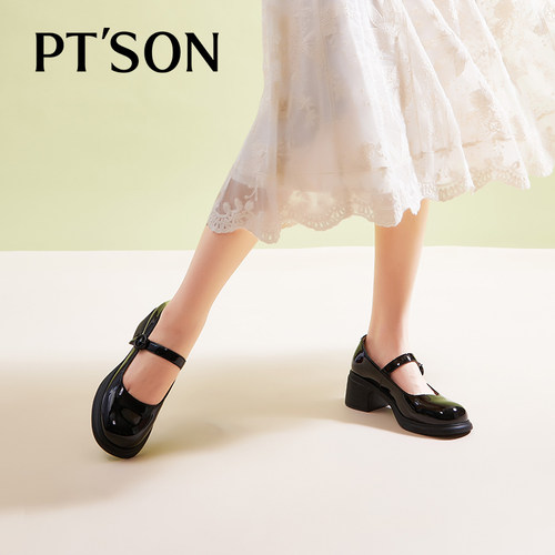 百田森玛丽珍厚底女鞋小皮鞋日系女jk制服洛丽塔鞋子粗跟浅口单鞋 - 图3