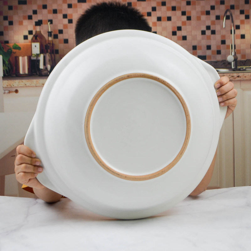 康舒白色特浅砂锅商用耐高温陶瓷炖锅酒店饭店鱼头浅底煤气灶专用,淘宝优惠券,粉丝福利购,淘宝优惠卷