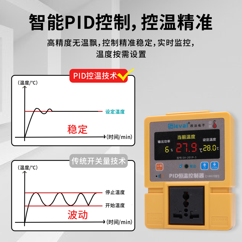 电子 PID恒温控制器温控器爬宠新贵误差±0.2℃ SV-201P-3-图0